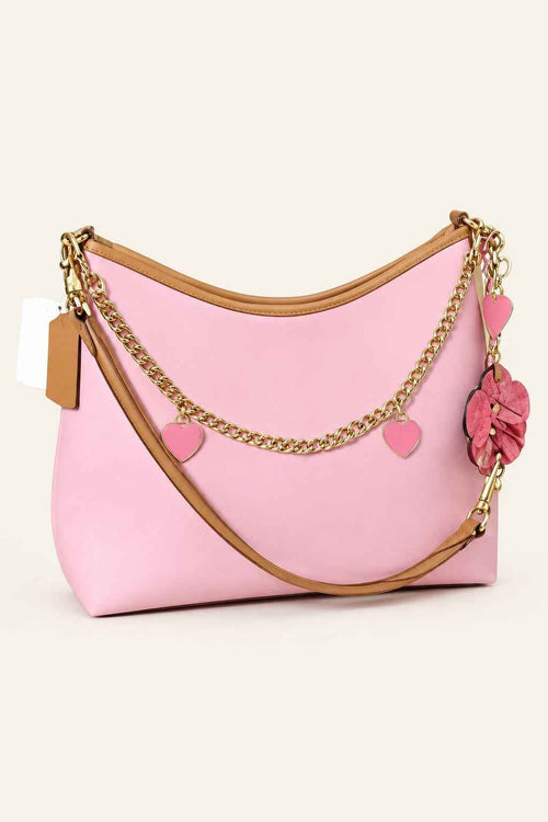 Charm Trim Crescent Hobo Bag