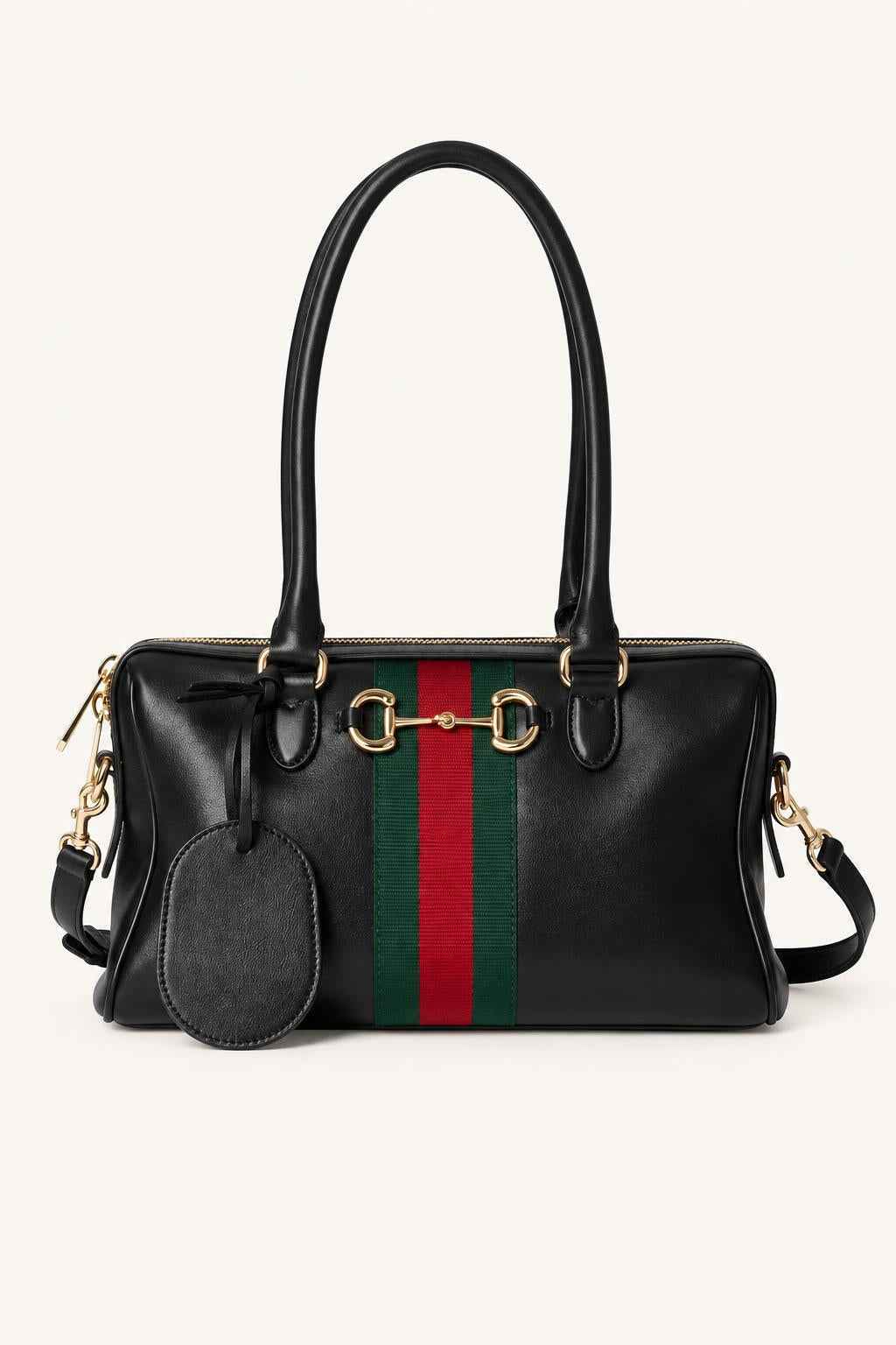 Structured Stripe Tote Satchel