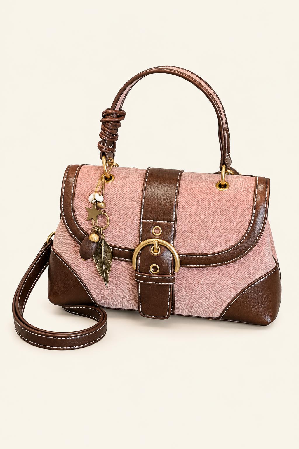 Color Block Buckle Satchel