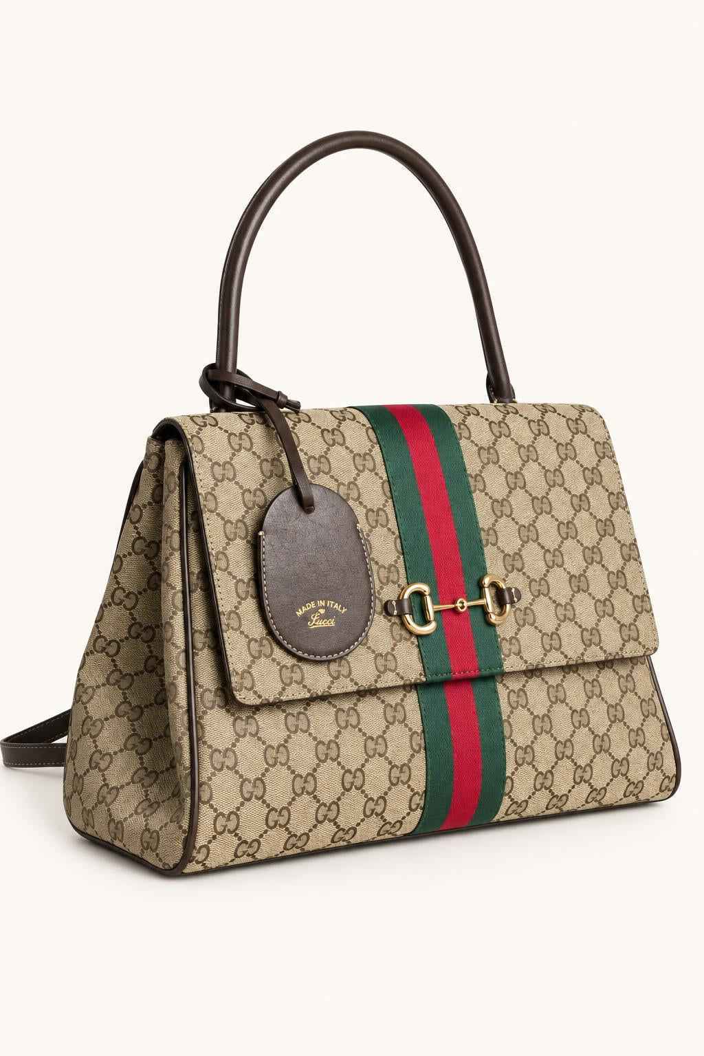 Structured Stripe Tote Satchel