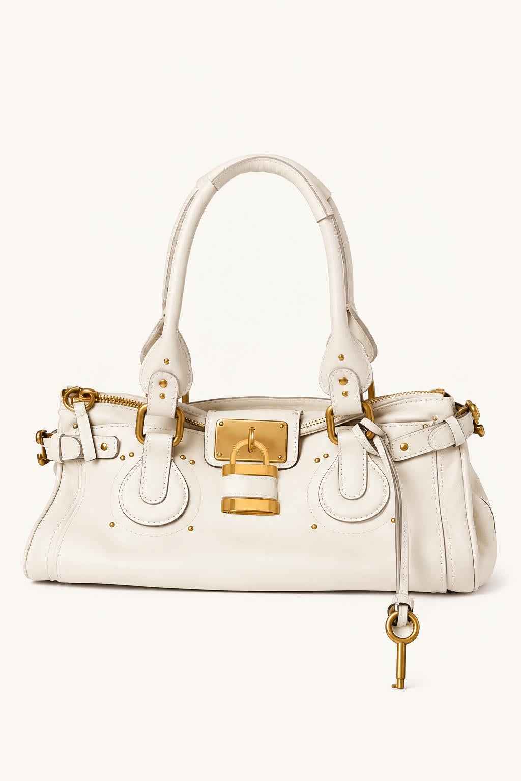 Retro Lock Accent PU Satchel