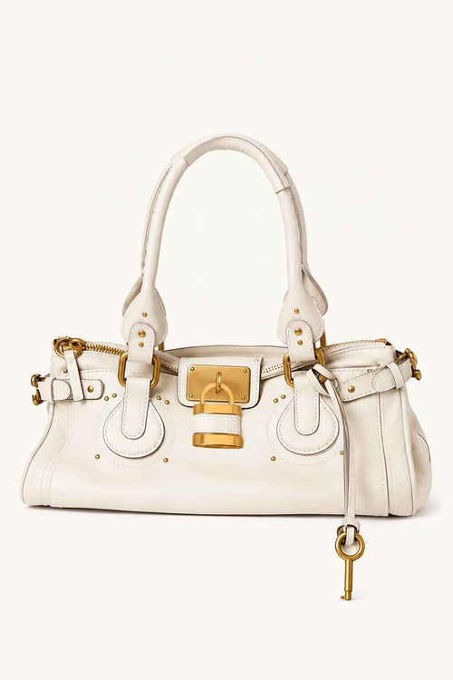 Retro Lock Accent PU Satchel