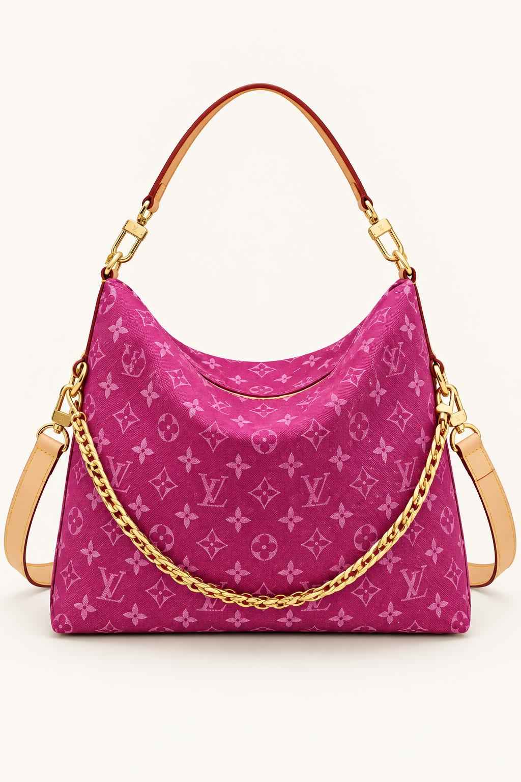 Chain Trim Hobo Shoulder Bag