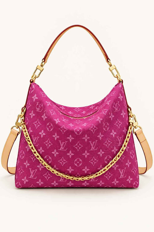 Chain Trim Hobo Shoulder Bag