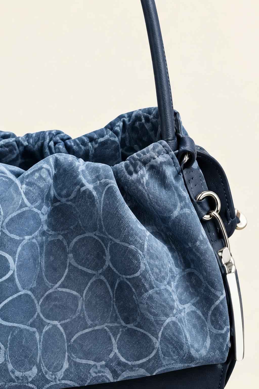 Gathered Print Shoulder Bag