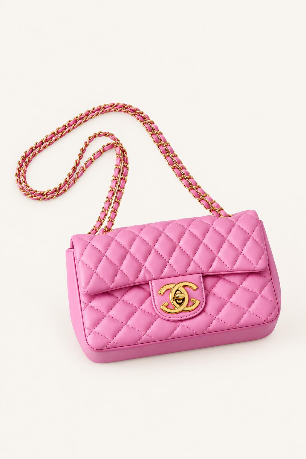 Quilted Chain Flap Crossbody Bag