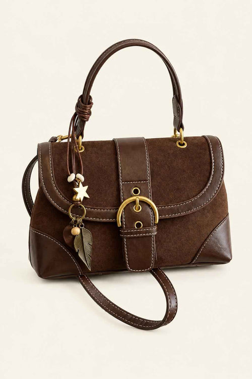 Color Block Buckle Satchel