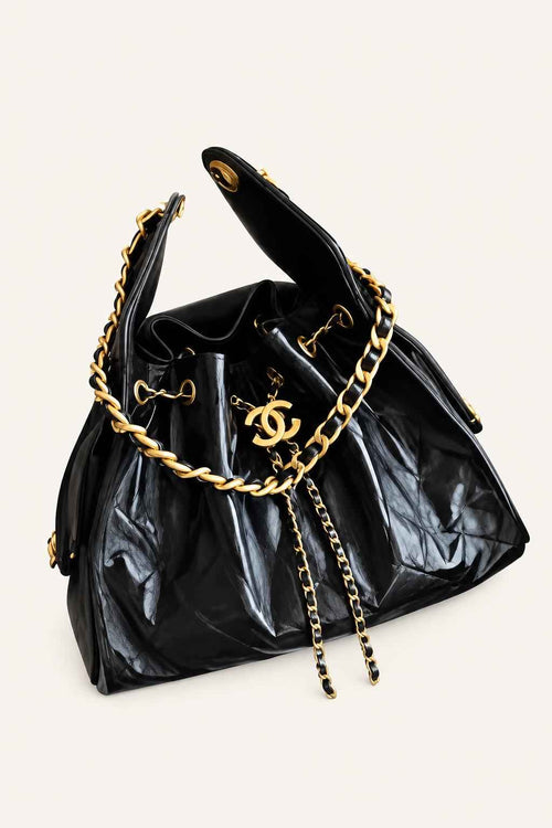 Quilted Chain Handle Bucket Bag
