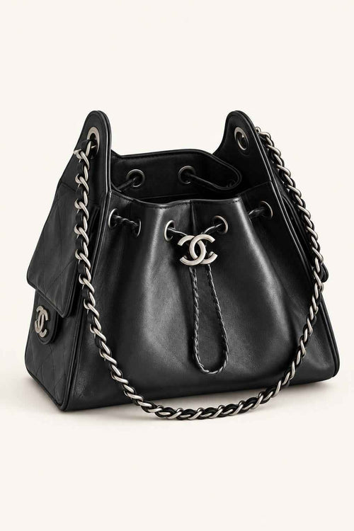 Quilted Chain Handle Bucket Bag