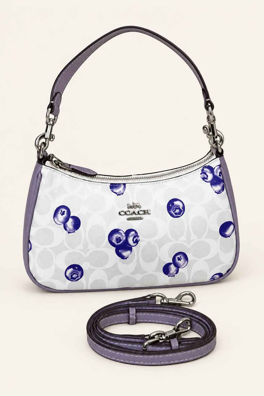 Printed Chain Accent Shoulder Bag