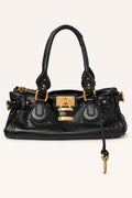 Retro Lock Accent PU Satchel