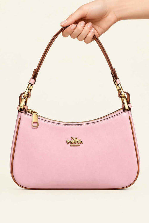 Curved Zip Top Shoulder Bag