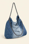 Washed Quilted Hobo Shoulder Bag