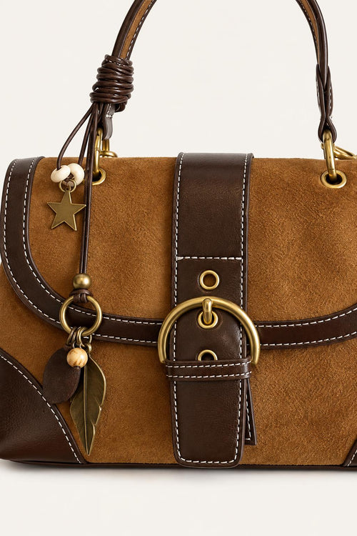 Color Block Buckle Satchel