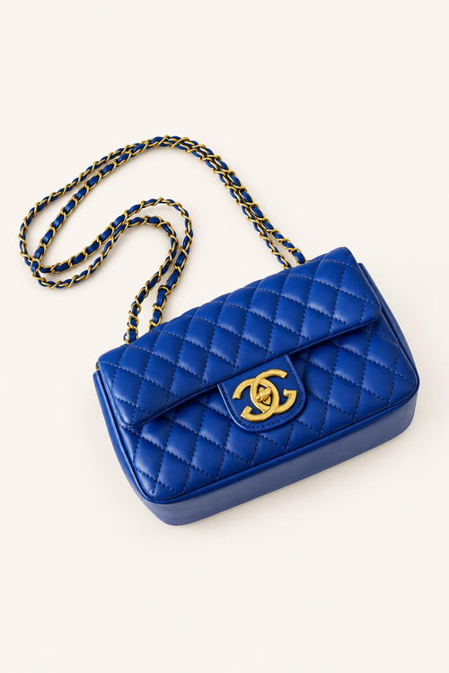 Quilted Chain Flap Crossbody Bag