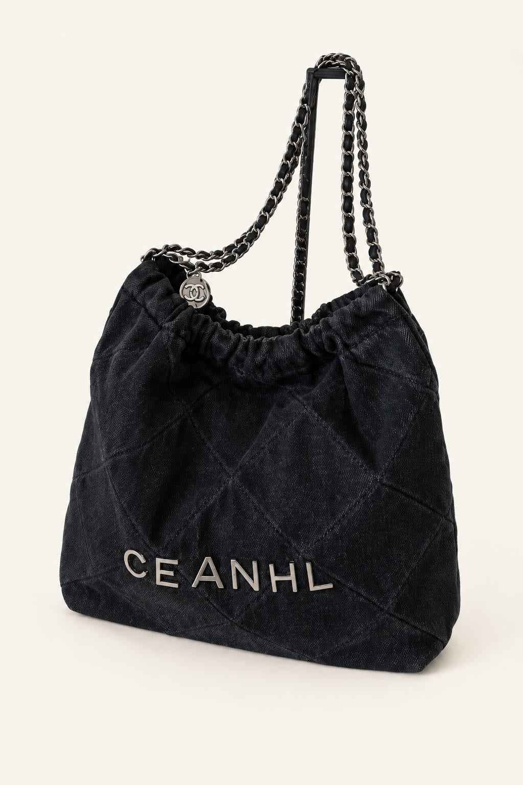 Quilted Chain Strap Bucket Bag