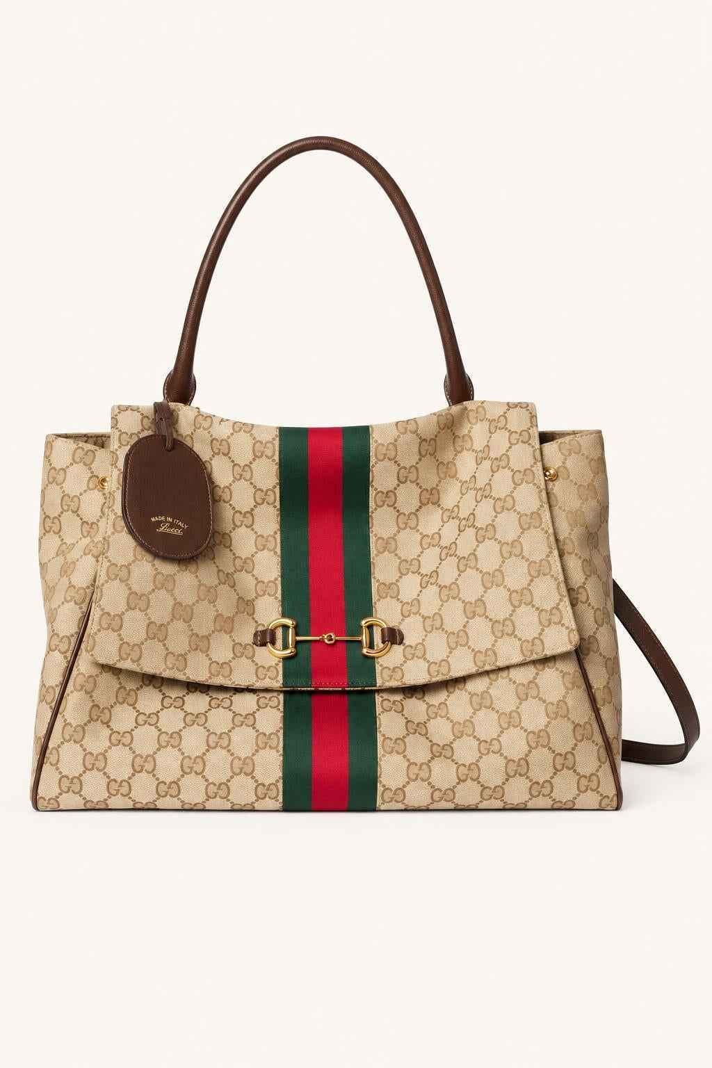 Structured Stripe Tote Satchel