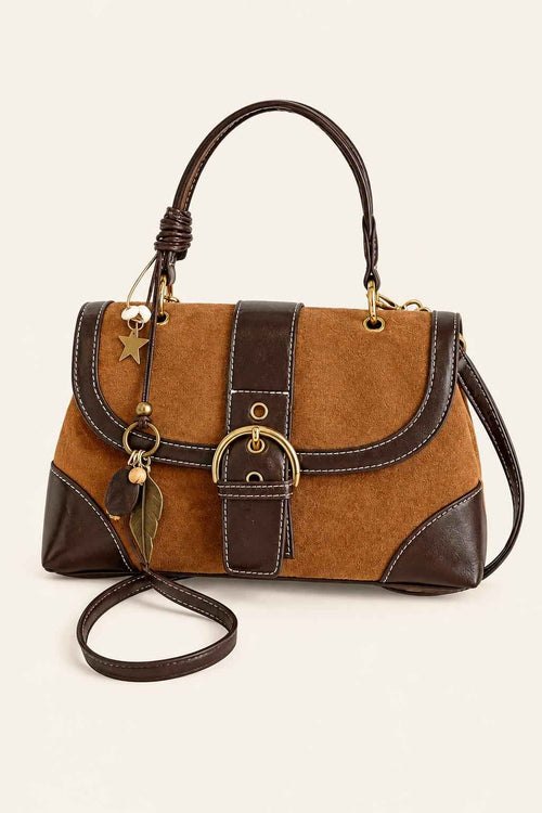 Color Block Buckle Satchel