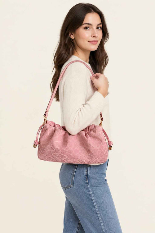 Gathered Print Shoulder Bag