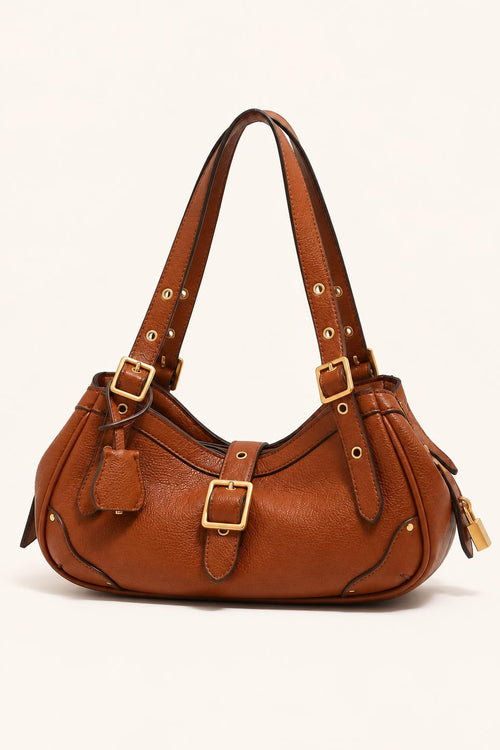 Buckle Detail Slouchy Shoulder Bag