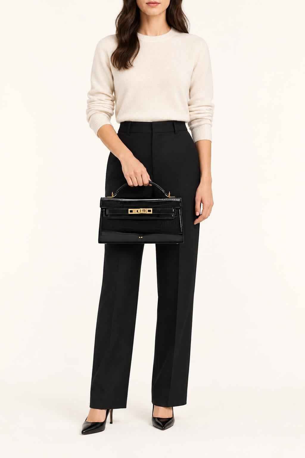 Structured Top Handle Handbag