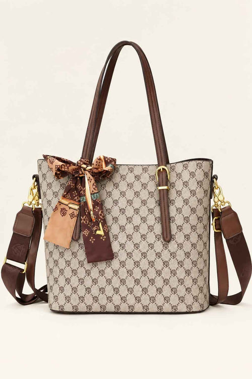 Scarf Bow Monogram Tote