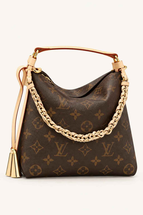 Chain Trim Hobo Shoulder Bag