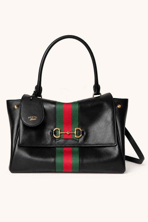 Structured Stripe Tote Satchel