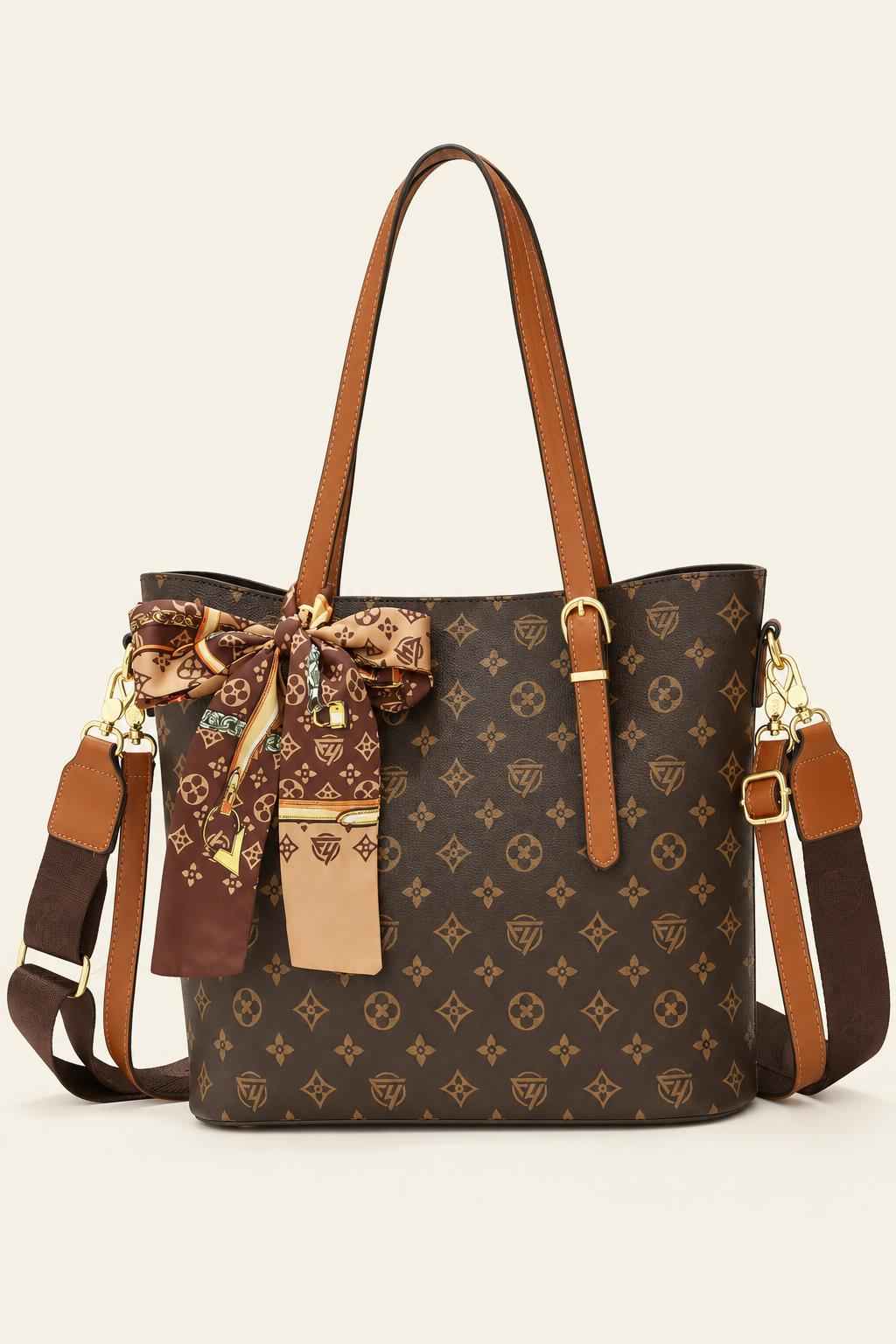 Scarf Bow Monogram Tote