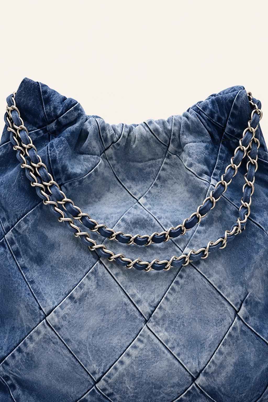 Washed Quilted Hobo Shoulder Bag