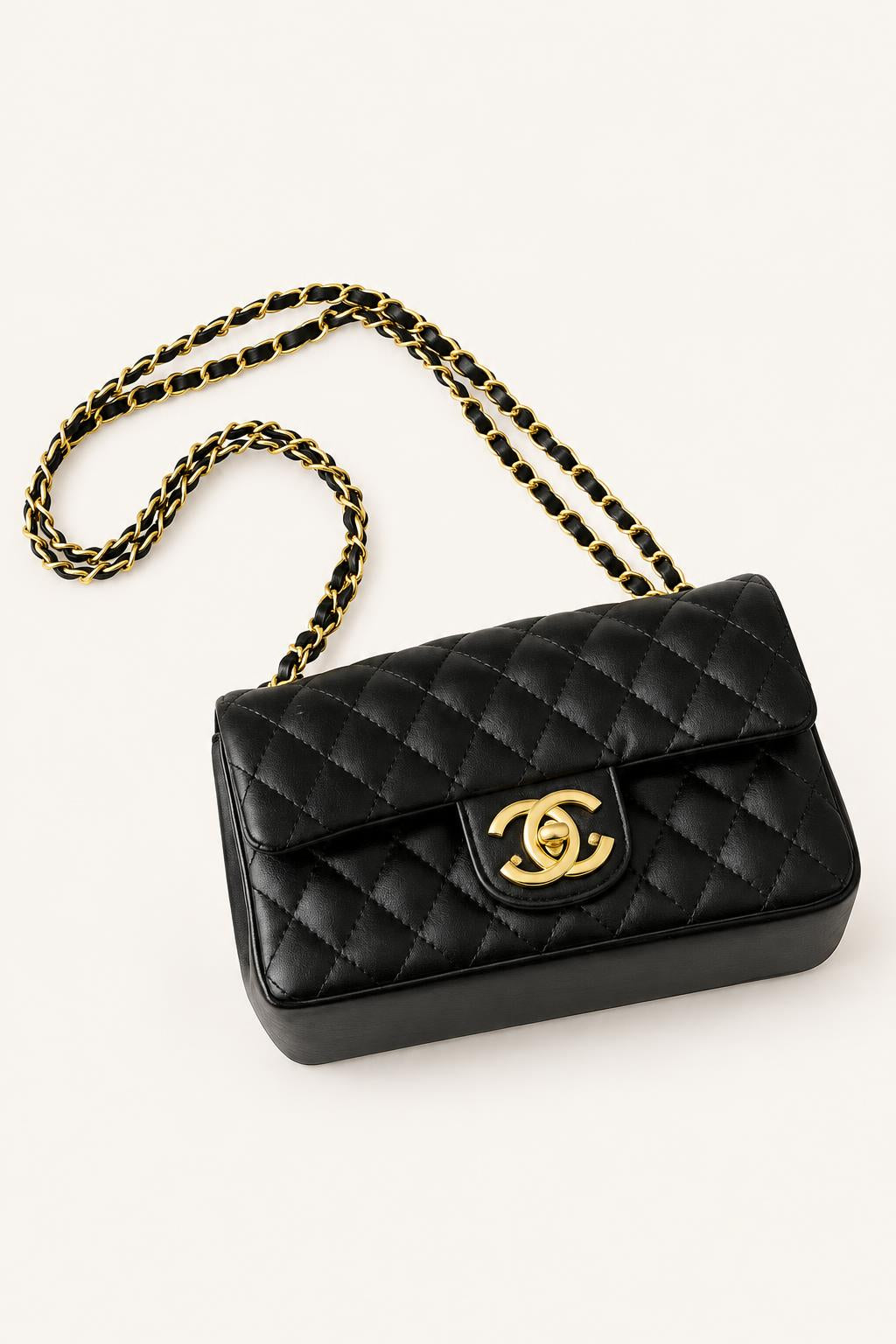 Quilted Chain Flap Crossbody Bag