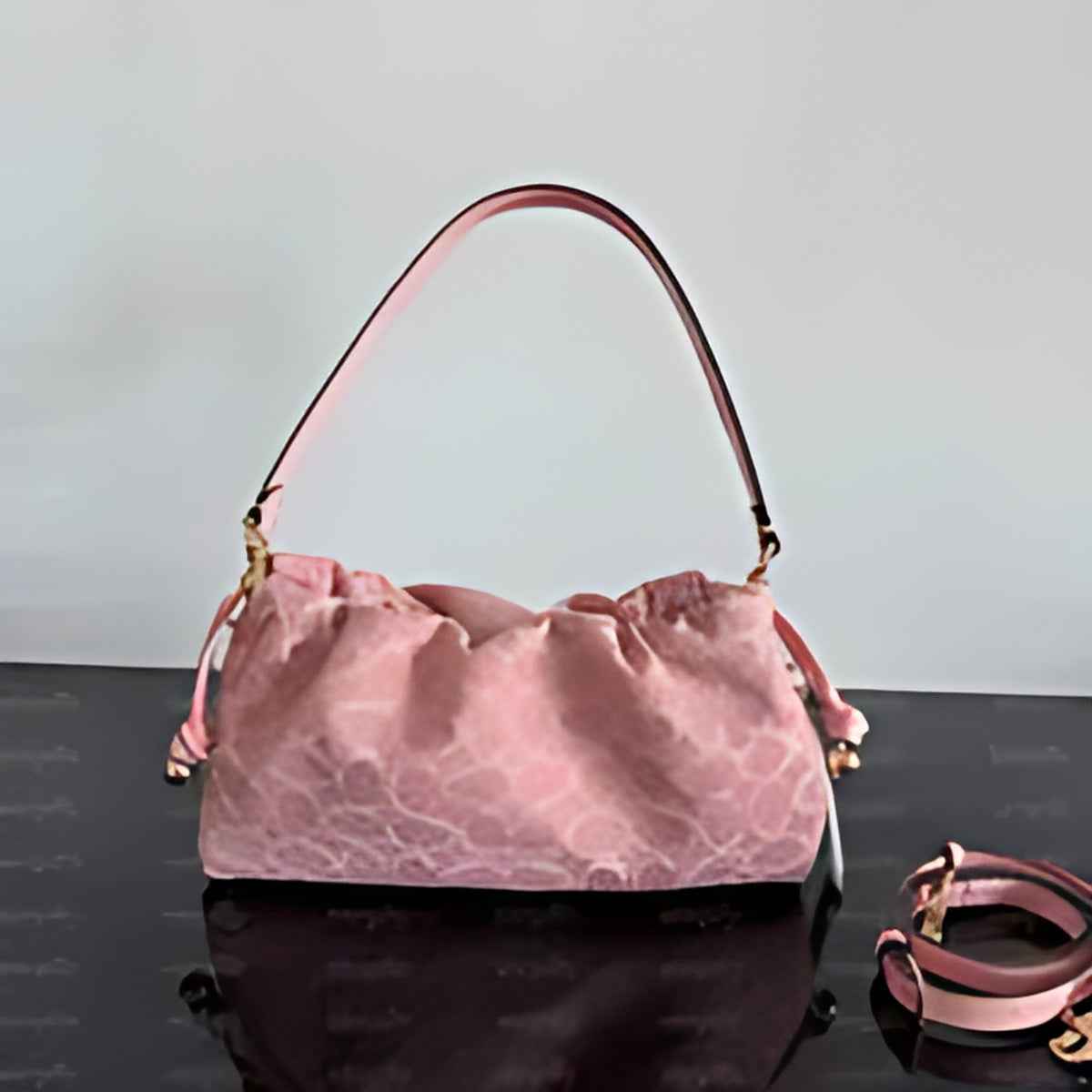 Gathered Print Shoulder Bag