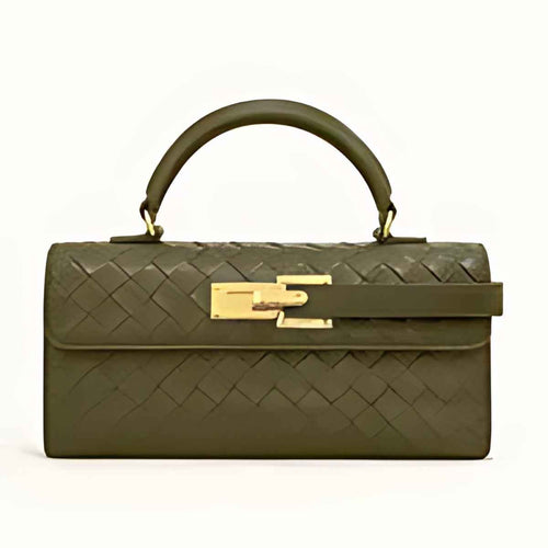 Structured Top Handle Flap Handbag