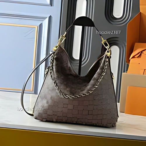 Chain Trim Hobo Shoulder Bag