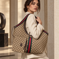 Monogram Stripe Hobo Tote