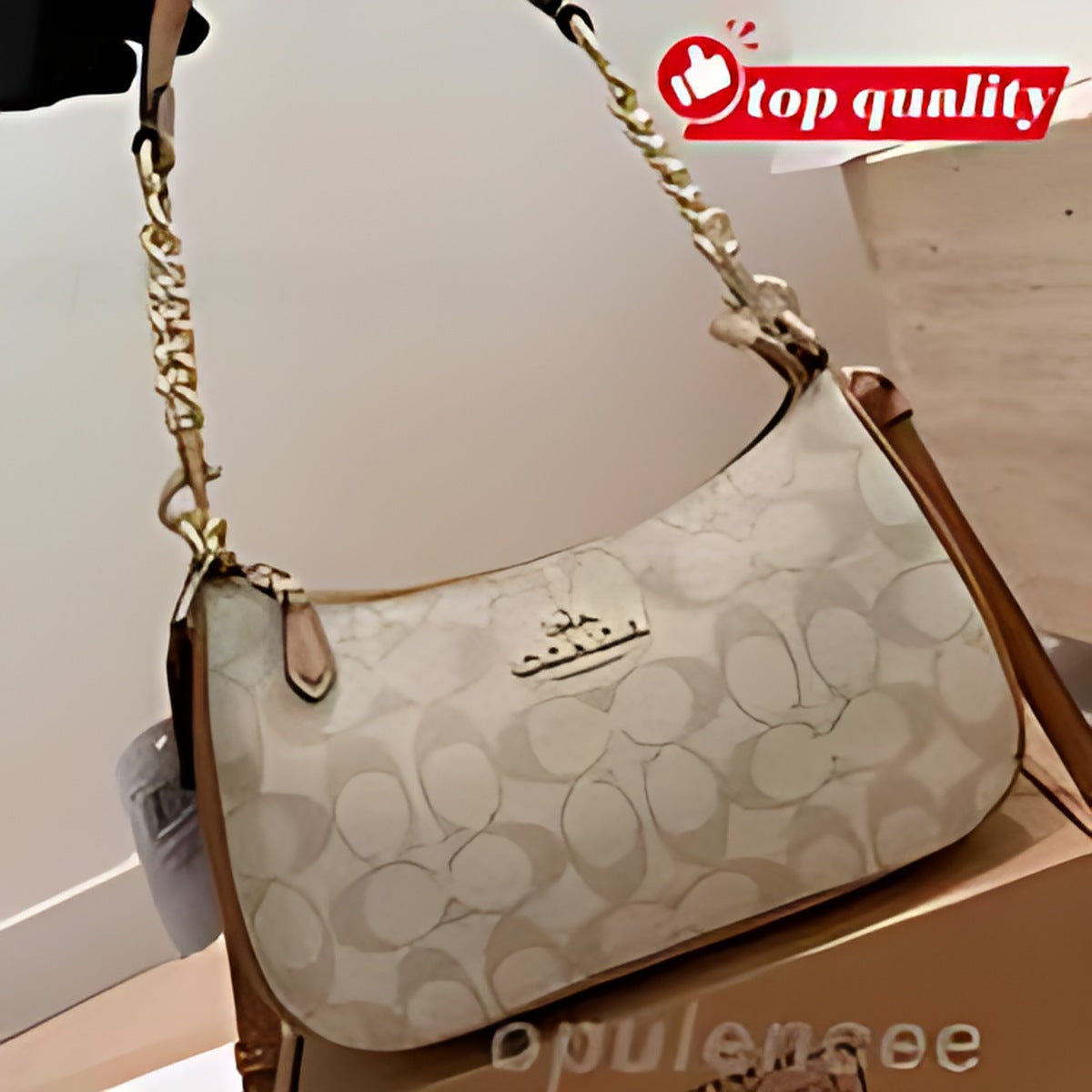 Curved Zip Top Shoulder Bag