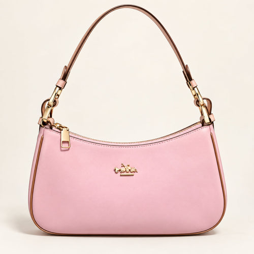 Curved Zip Top Shoulder Bag