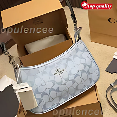 Curved Zip Top Shoulder Bag