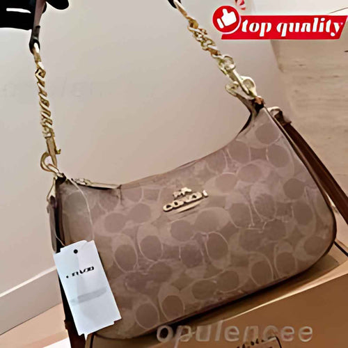 Curved Zip Top Shoulder Bag
