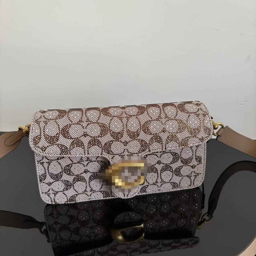 Printed Turn-Lock Shoulder Bag